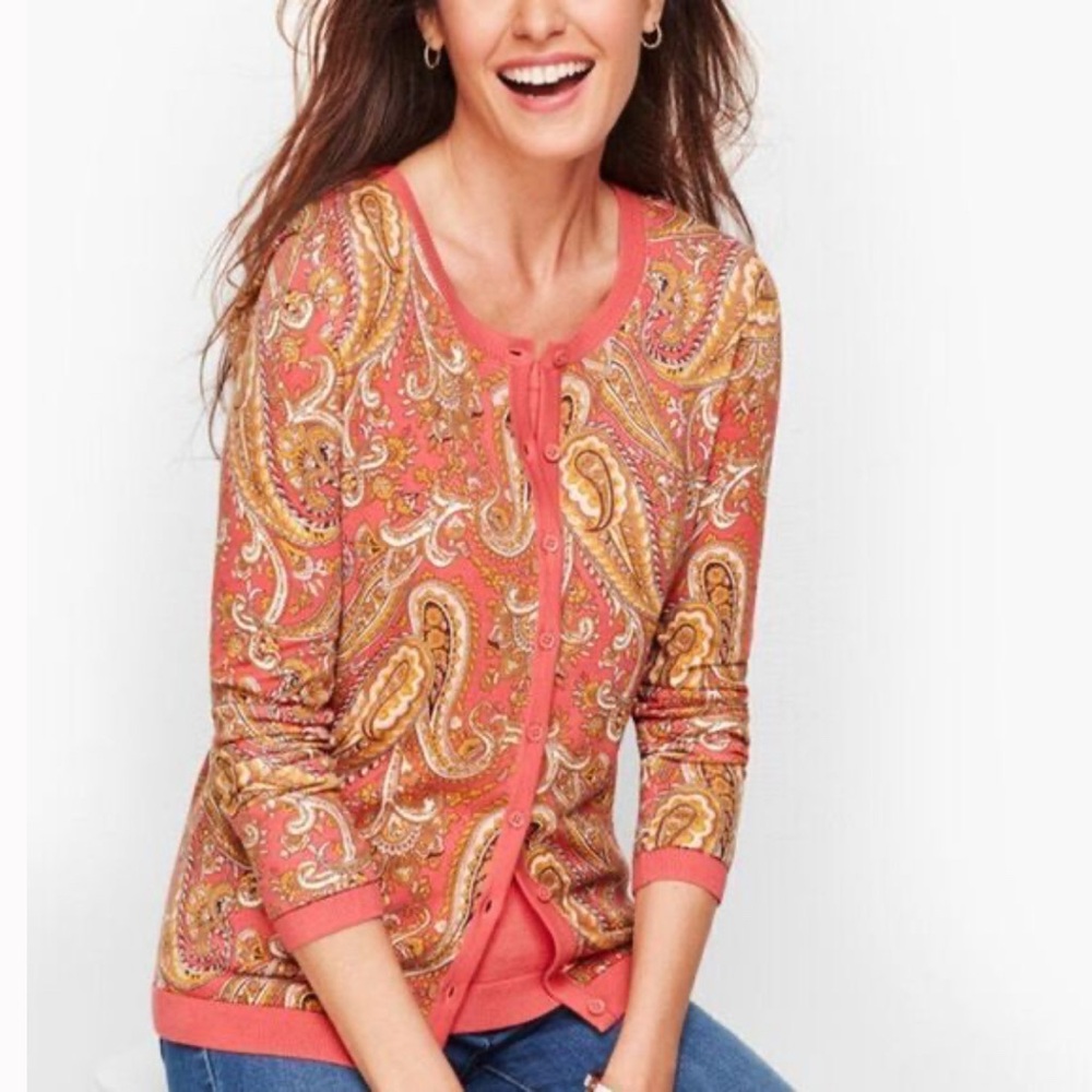 Talbots English‎ Paisley Cardigan Brand NWT